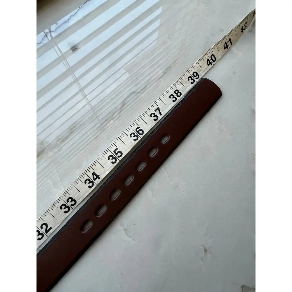 Basic Genuine Leather Dark Brown Belt